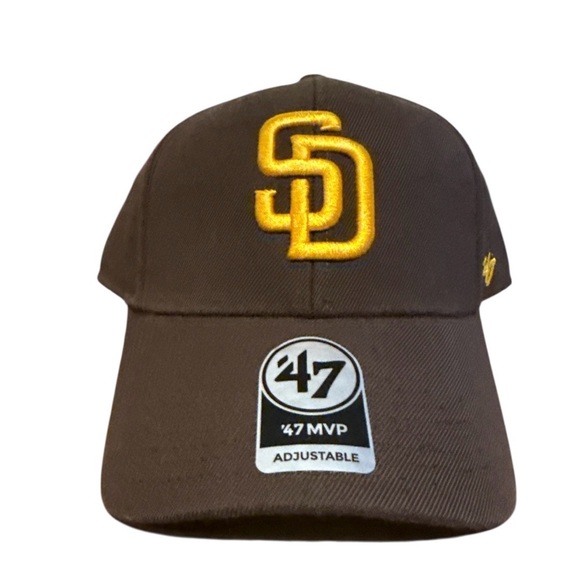‘47 Brand Other - 🆕 San Diego Padres Hat Cap Velco Back Mens Brown Yellow 47 Baseball Hat